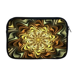 Fractal Flower Petals Gold Apple Macbook Pro 17  Zipper Case