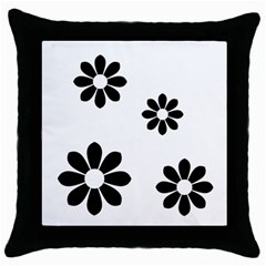 Land Of Flowers Throw Pillow Case (black) by moonlightladybug