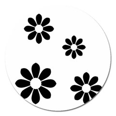 Land Of Flowers Magnet 5  (round) by moonlightladybug