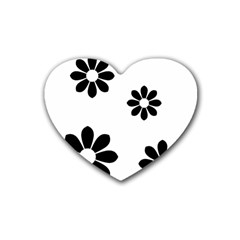 Land Of Flowers Rubber Coaster (heart)  by moonlightladybug