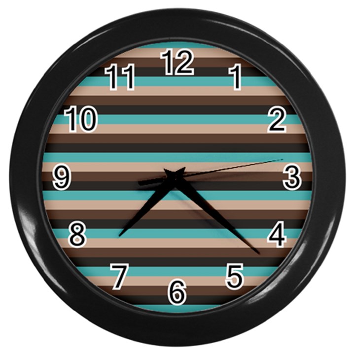 Stripey 1 Wall Clock (Black)