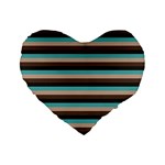 Stripey 1 Standard 16  Premium Flano Heart Shape Cushions Front