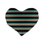 Stripey 1 Standard 16  Premium Flano Heart Shape Cushions Back