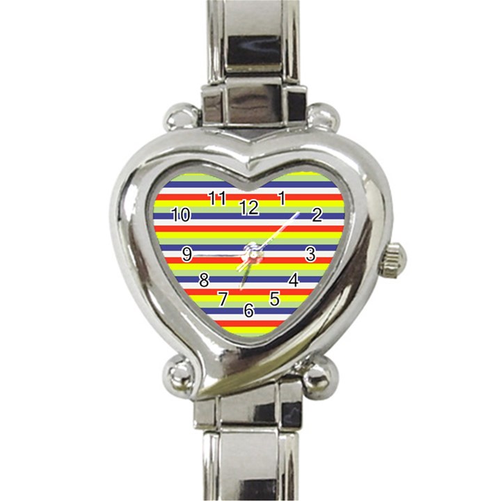 Stripey 2 Heart Italian Charm Watch