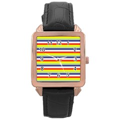 Stripey 2 Rose Gold Leather Watch 