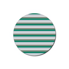 Stripey 4 Rubber Coaster (round)  by anthromahe