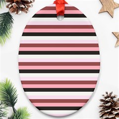 Stripey 5 Oval Ornament (two Sides) by anthromahe