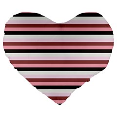 Stripey 5 Large 19  Premium Flano Heart Shape Cushions by anthromahe