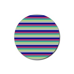 Stripey 6 Rubber Coaster (Round) 