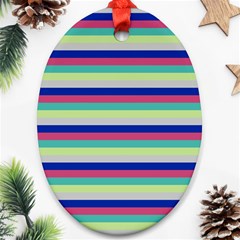 Stripey 6 Oval Ornament (Two Sides)