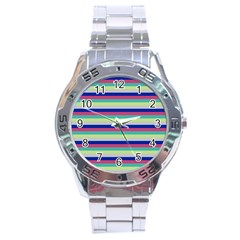 Stripey 6 Stainless Steel Analogue Watch