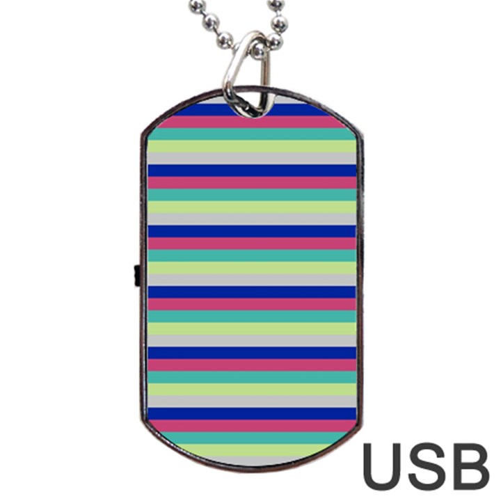 Stripey 6 Dog Tag USB Flash (One Side)