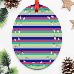 Stripey 6 Ornament (oval Filigree) by anthromahe