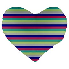 Stripey 6 Large 19  Premium Heart Shape Cushions