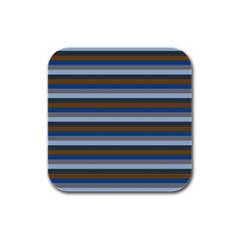 Stripey 7 Rubber Square Coaster (4 Pack)  by anthromahe