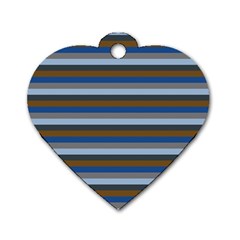 Stripey 7 Dog Tag Heart (two Sides) by anthromahe