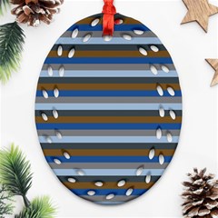 Stripey 7 Ornament (oval Filigree) by anthromahe