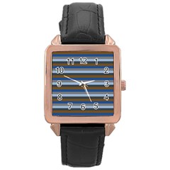 Stripey 7 Rose Gold Leather Watch 