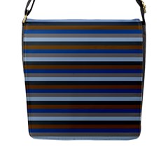 Stripey 7 Flap Closure Messenger Bag (l) by anthromahe