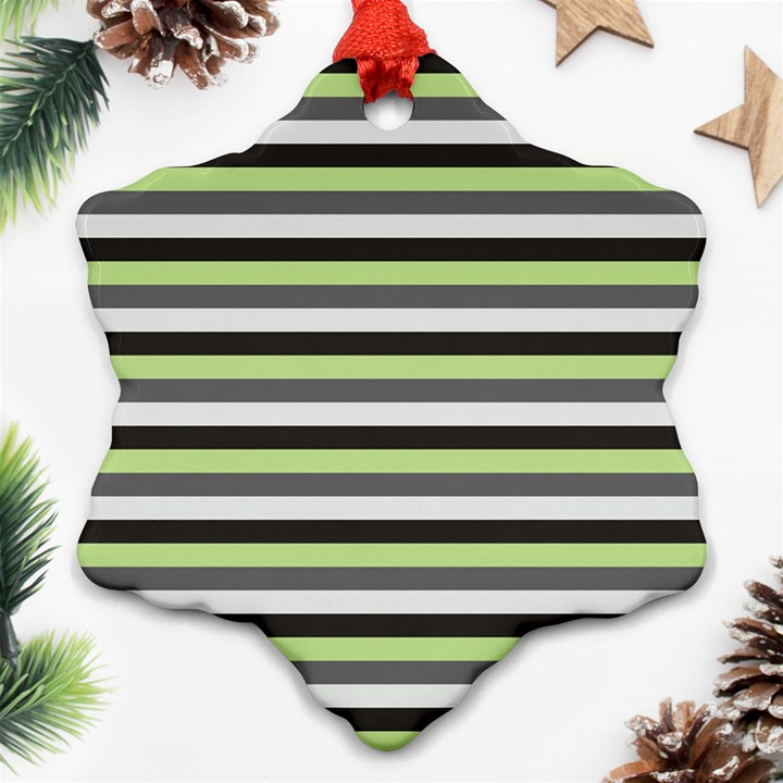 Stripey 8 Snowflake Ornament (Two Sides)