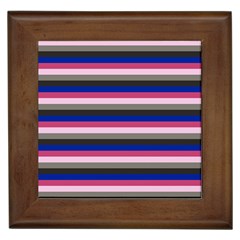 Stripey 9 Framed Tile by anthromahe