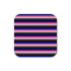 Stripey 9 Rubber Square Coaster (4 Pack)  by anthromahe