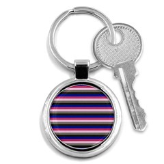 Stripey 9 Key Chain (round) by anthromahe