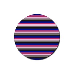 Stripey 9 Rubber Coaster (round)  by anthromahe