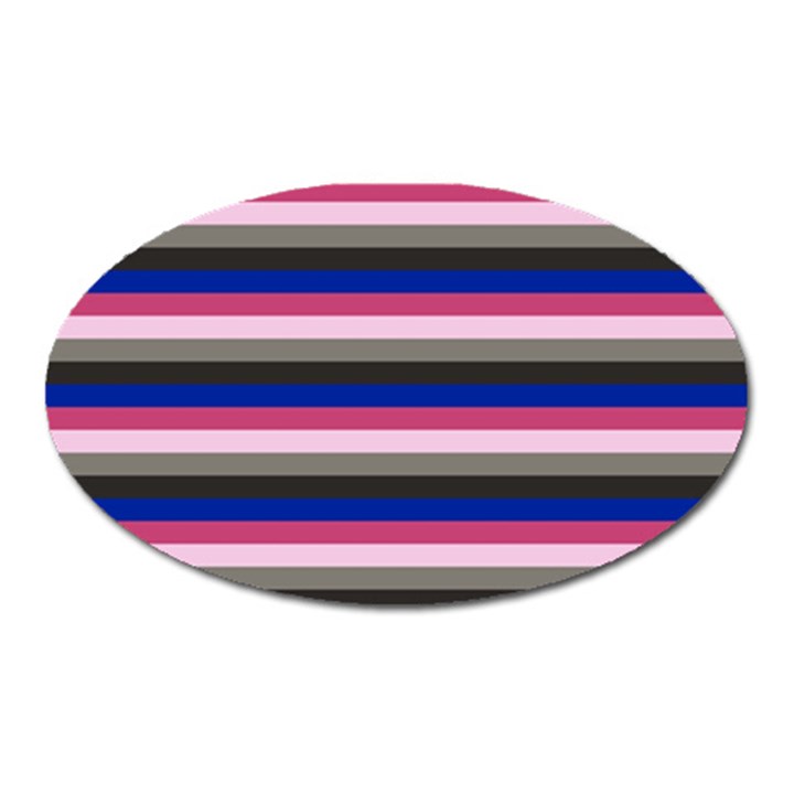 Stripey 9 Oval Magnet