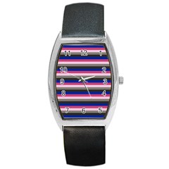 Stripey 9 Barrel Style Metal Watch by anthromahe