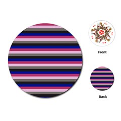 Stripey 9 Playing Cards Single Design (round) by anthromahe