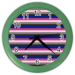 Stripey 9 Color Wall Clock by anthromahe