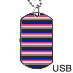 Stripey 9 Dog Tag Usb Flash (one Side) by anthromahe