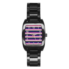 Stripey 9 Stainless Steel Barrel Watch by anthromahe