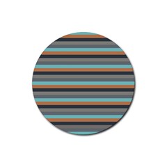 Stripey 10 Rubber Coaster (round)  by anthromahe