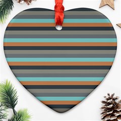 Stripey 10 Heart Ornament (two Sides)