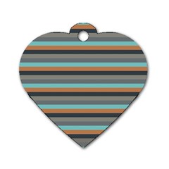 Stripey 10 Dog Tag Heart (one Side) by anthromahe