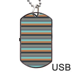 Stripey 10 Dog Tag Usb Flash (one Side) by anthromahe