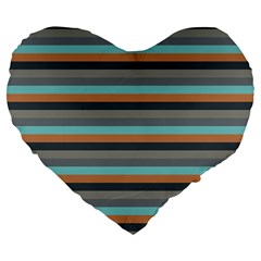 Stripey 10 Large 19  Premium Flano Heart Shape Cushions by anthromahe