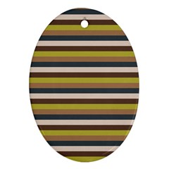 Stripey 12 Oval Ornament (two Sides) by anthromahe