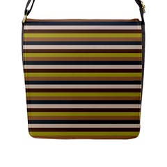 Stripey 12 Flap Closure Messenger Bag (l) by anthromahe