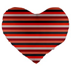 Stripey 13 Large 19  Premium Heart Shape Cushions by anthromahe