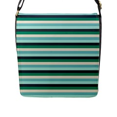 Stripey 14 Flap Closure Messenger Bag (l) by anthromahe