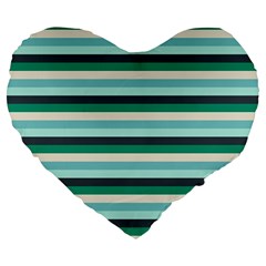 Stripey 14 Large 19  Premium Flano Heart Shape Cushions by anthromahe