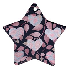 Navy Floral Hearts Ornament (star)