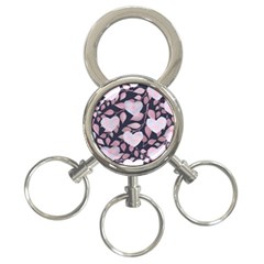 Navy Floral Hearts 3-ring Key Chain by mccallacoulture