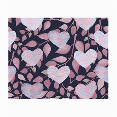 Navy Floral Hearts Small Glasses Cloth by mccallacoulture