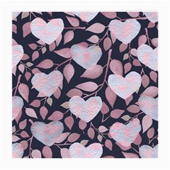 Navy Floral Hearts Medium Glasses Cloth (2 Sides) by mccallacoulture