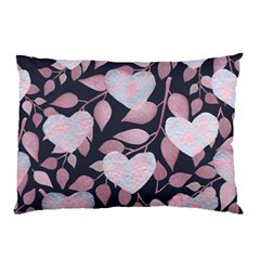 Navy Floral Hearts Pillow Case