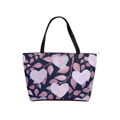 Navy Floral Hearts Classic Shoulder Handbag by mccallacoulture